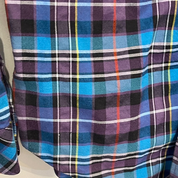 Hurley Long Sleeve Button Down Shirt Purple Turquoise - Picture 5 of 10